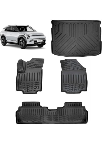 Kia Ev3 2024 ve Sonrası 3D Havuzlu Paspas ve Üst Konum Bagaj Havuzu Set