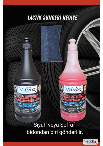 Lastik Parlatma Jeli 1000 Ml (Yoğun Kıvam) Sünger , Lastik Parlatıcı, Lastik Temizleme