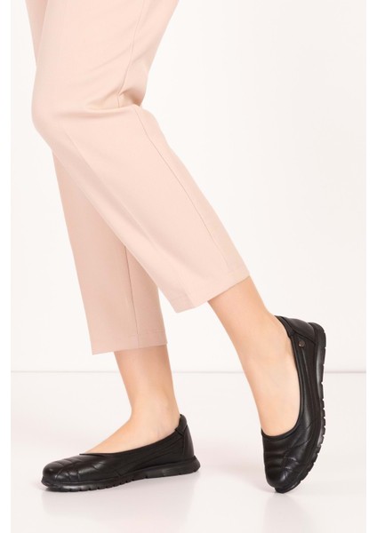 Kadın Hakiki Deri Tüy Kadar Hafif Günlük Rahat Babet USL.2026 - Siyah - 37 Siyah fiyatları