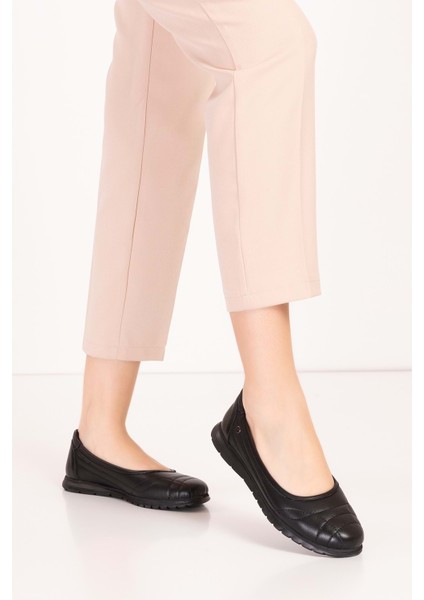 Kadın Hakiki Deri Tüy Kadar Hafif Günlük Rahat Babet USL.2026 - Siyah - 37 Siyah modelleri