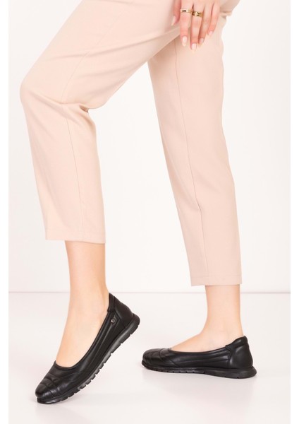 Kadın Hakiki Deri Tüy Kadar Hafif Günlük Rahat Babet USL.2026 - Siyah - 37 Siyah fırsatları