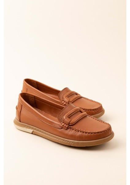 Kadın Hakiki Deri Günlük Rahat Klasik Ayakkabı HL.24105 - Taba - 39 Taba