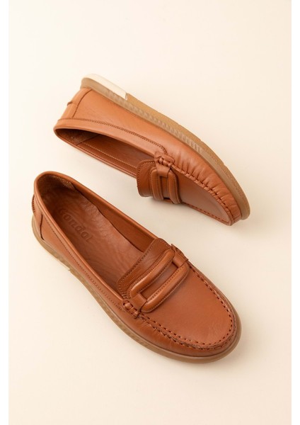 Kadın Hakiki Deri Günlük Rahat Klasik Ayakkabı HL.24105 - Taba - 39 Taba modelleri