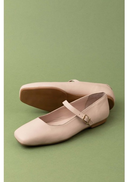 Hakiki Deri Günlük Klasik Tek Bant Babet LN.4410 - Bej - 41 Bej