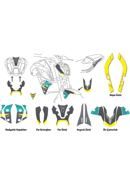 Yamaha mt 07 Optım 2020-2024 Sticker Set