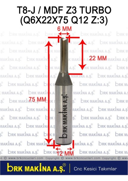 Mdf-Mdflam Z3 Turbo Karbür Freze (300 Plakaya Kadar Kesim Ömrü)