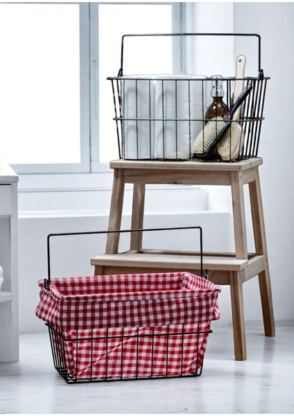 Dekoratif Metal Piknik Sepeti Saklama Kutusu Çok Amaçlı Mutfak ve Banyo Sepeti fırsatları