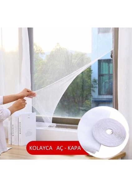 5 Adet Sineklik Yıkanabilir Pencere Sinekliği Cırt Bantlı Yapışkanlı 130CM x 150CM-SWATTER-WINDOWS