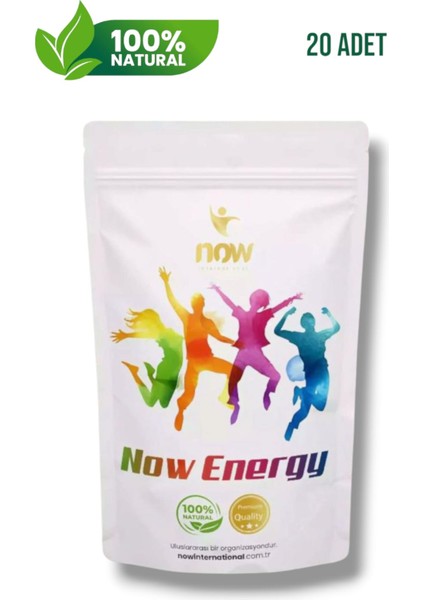 Now Energy Günlük Enerji ve Konsantrasyon Desteği – Toz Form Takviye, 20 Şase