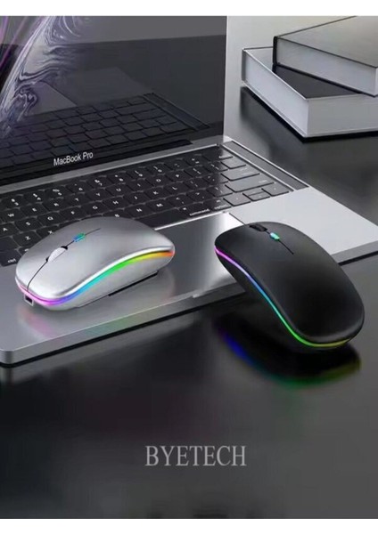 BYETECH Kablosuz Şarjlı,bluetooth, Ultra Slim Led, 2.4 GHZ,2400 Dpı, Sessiz Tık _ Gecikmesiz, Oyuna Uygun Mouse modelleri
