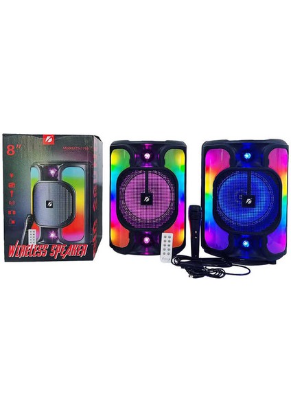 -1766 8inch Bluetooth Speaker Parti Taşınabilir Hoparlör Parti