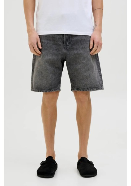 Erkek Jjıtony Rahat Kesim Siyah Jean Şort - 12269533