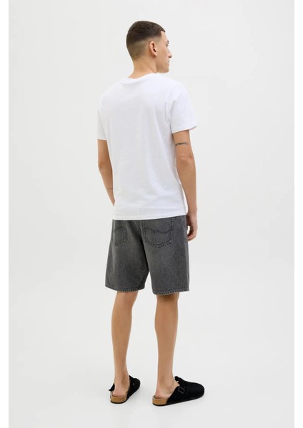 Erkek Jjıtony Rahat Kesim Siyah Jean Şort - 12269533 fırsatları