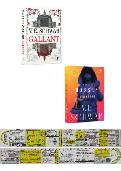 V. E. Schwab 2 Kitap / Gallant + Gücün Hassas Iplikleri + Mat. Öğreten Cetvel
