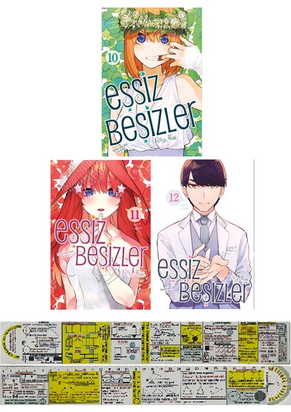 Eşsiz Beşizler 10-11-12. Ciltler Manga Seti + Mat. Öğreten Cetvel
