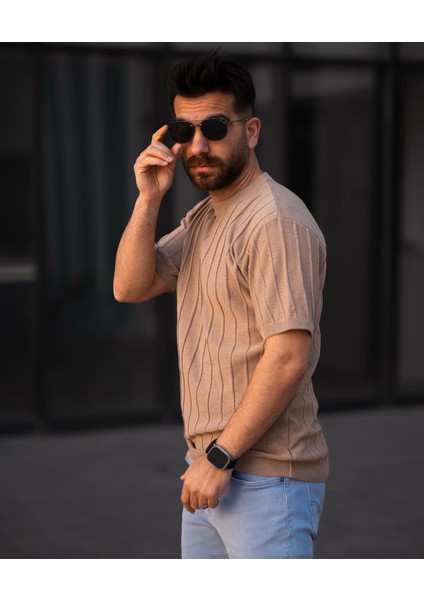 Bisiklet Yaka Triko Örme T-Shirt fiyatları