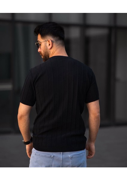 Bisiklet Yaka Triko Örme T-Shirt fırsatları