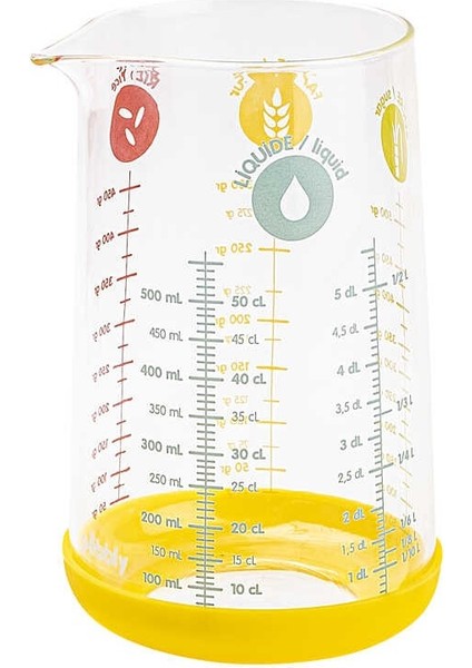 006-01-SARI Borosilikat Cam Sürahi-Ölçü Kabı 500ML