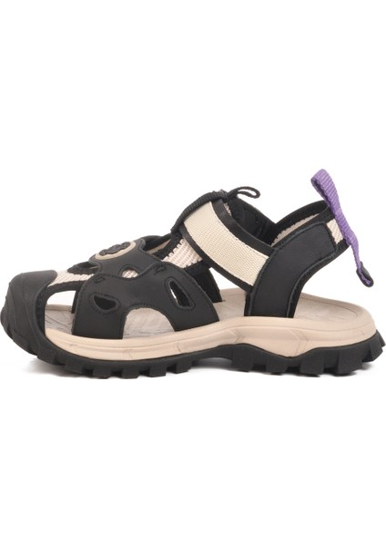 Siyah Cırtlı Hafif Unisex Çocuk Spor Sandalet 25Y614 F