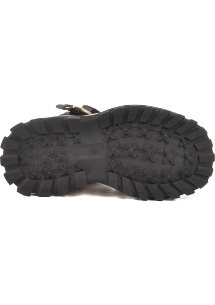 Siyah Cırtlı Hafif Unisex Çocuk Spor Sandalet 25Y614 F