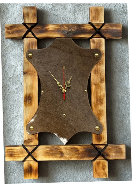 Hakiki Deri & Ahşap Duvar Saati
