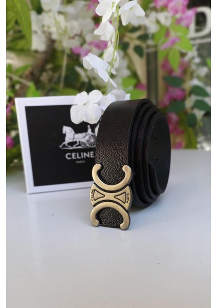 Büyük cc Tokalı Deri Kemer Siyah