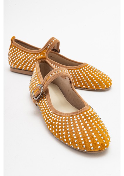 Kadın Babet Yuvarlak Burun Taşlı Günlük Ayakkabı Gerçek Deri Zy 7988 modelleri