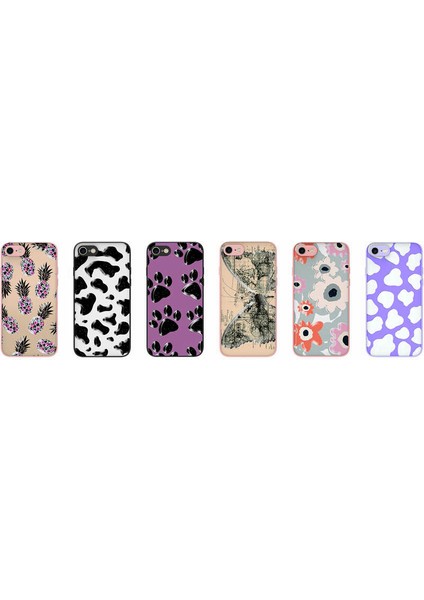 iPhone 8 Kılıf Desenli Kamera Korumalı Parlak Tkdr Nora Kapak-No5