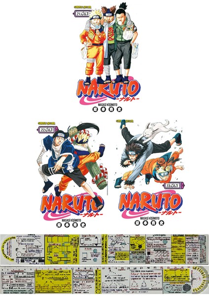 Naruto 21-22-23. Ciltler Manga Seti + Mat. Öğreten Cetvel