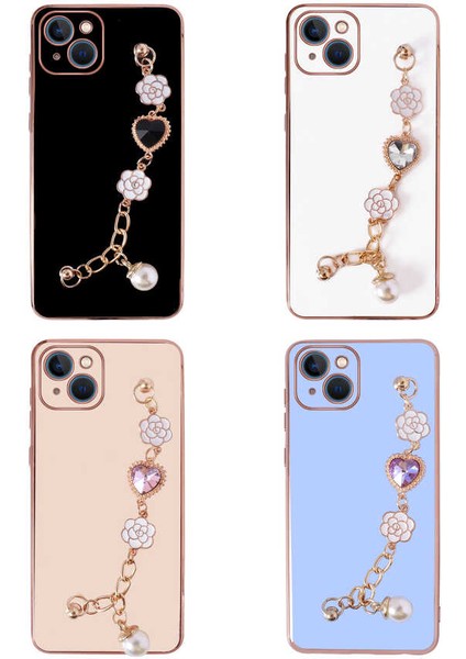 iPhone 13 Kılıf El Tutamaçlı Kamera Korumalı Tkdr Taka Silikon Kapak-Siyah