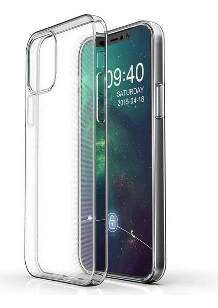 iPhone 12 Uyumlu Tkdr Süper Silikon Kapak-Renksiz
