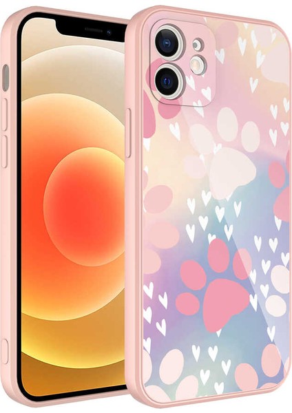 iPhone 12 Kılıf Kamera Korumalı Desenli Sert Silikon Tkdr Epoksi Kapak-No4
