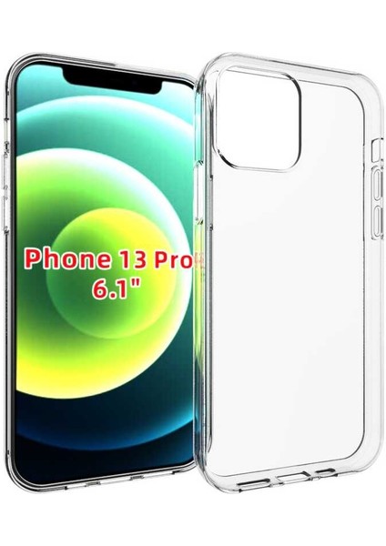 iPhone 13 Pro Uyumlu Tkdr Süper Silikon Kapak-Renksiz