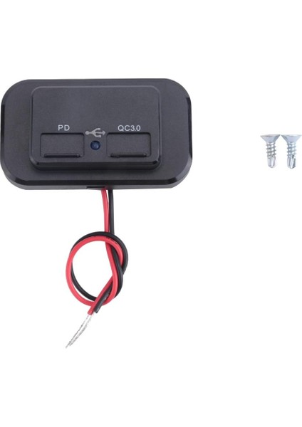 Type-C USB 2 Portlu Araç Şarj Soketi Adaptörü 12V-24V