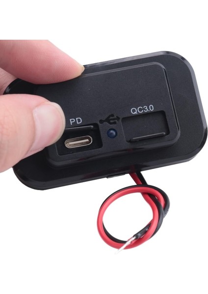 Type-C USB 2 Portlu Araç Şarj Soketi Adaptörü 12V-24V