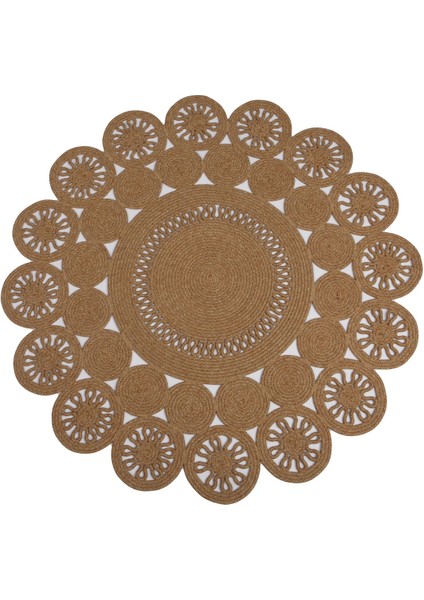 Reygon Ege 27 Hasır Daire Dekoratif El Örgüsü Kilim Yolluk Halı