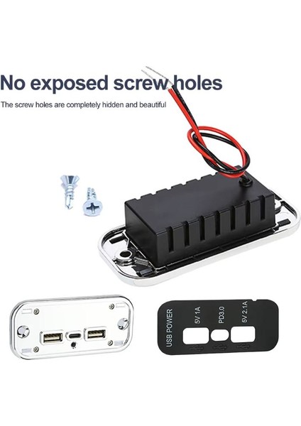 Type-C USB 3 Portlu Araç Şarj Soketi Adaptörü 12V-24V