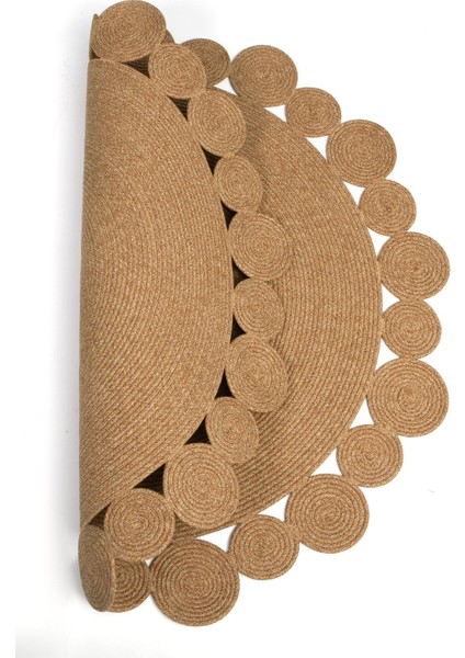 Reygon Ege 7 Hasır Daire Dekoratif El Örgüsü Kilim Yolluk Halı