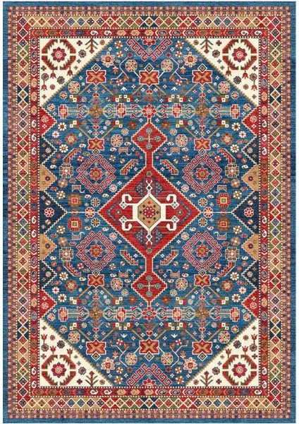 Türkmen Gloria Klasik TD1854 Halı Kilim Kaymaz Taban Yıkanabilir Salon Mutfak Kesme Yolluk