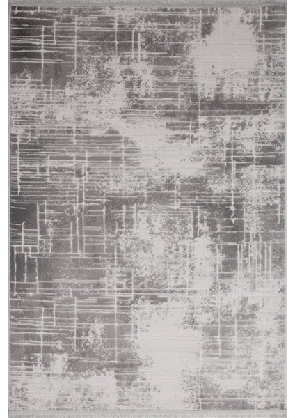 Luxess Valeria 1071 Gri Halı Kilim Kaymaz Taban Yıkanabilir Salon Mutfak Kesme Yolluk