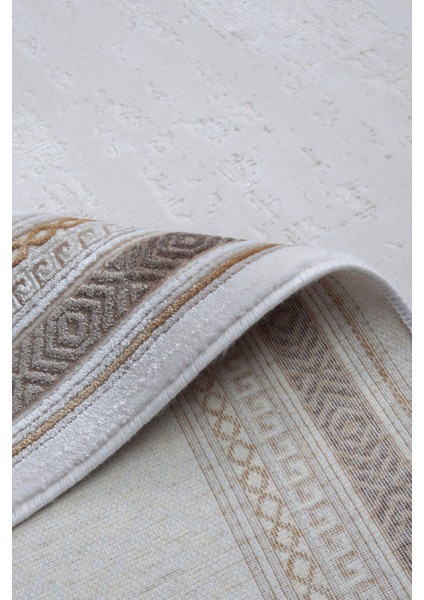 Luxess Valeria 1073 Bej Halı Kilim Kaymaz Taban Yıkanabilir Salon Mutfak Kesme Yolluk fırsatları