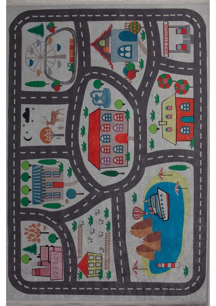 Türkmen Gloria TD1665 Halı Kilim Kaymaz Taban Yıkanabilir Salon Mutfak Kesme Yolluk