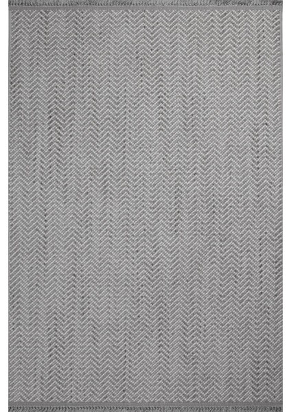 Enti Piana 1109 Gri Halı Kilim Kaymaz Taban Yıkanabilir Salon Mutfak Kesme Yolluk
