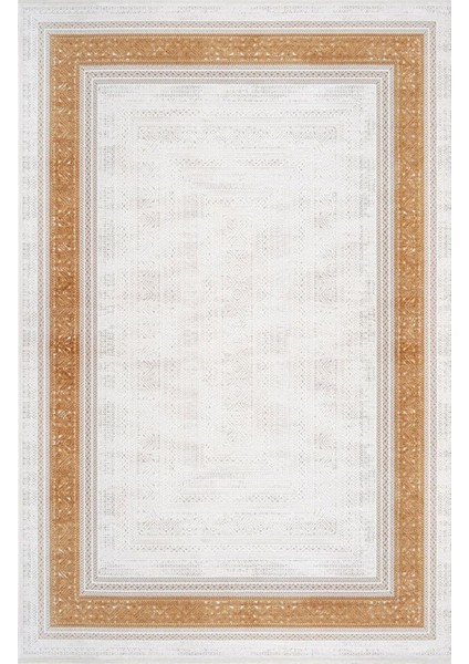 Luxess Valeria 1074 Gold Halı Kilim Kaymaz Taban Yıkanabilir Salon Mutfak Kesme Yolluk