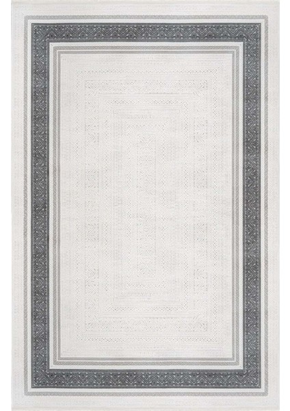 Luxess Valeria 1074 Gri Halı Kilim Kaymaz Taban Yıkanabilir Salon Mutfak Kesme Yolluk