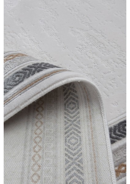 Luxess Valeria 1073 Gri Halı Kilim Kaymaz Taban Yıkanabilir Salon Mutfak Kesme Yolluk fırsatları