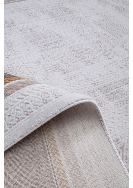 Luxess Valeria 1074 Bej Halı Kilim Kaymaz Taban Yıkanabilir Salon Mutfak Kesme Yolluk fırsatları