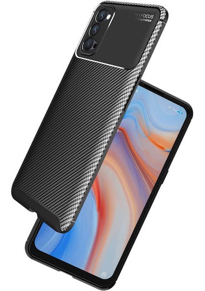 Oppo Reno 4 Kılıf Hgea Negro Silikon Kapak-Siyah