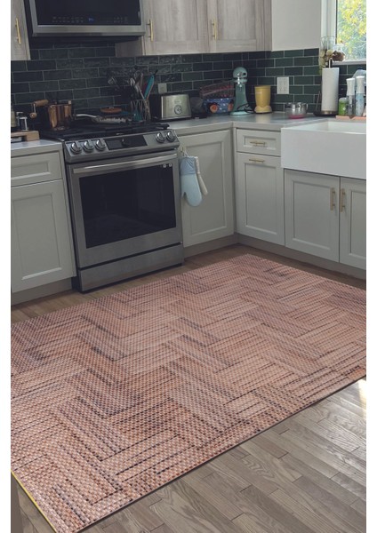 Decoser Hasır 8051 Kahve Halı Kilim Kaymaz Taban Salon Mutfak Kesme Yolluk