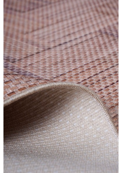 Decoser Hasır 8051 Kahve Halı Kilim Kaymaz Taban Salon Mutfak Kesme Yolluk
